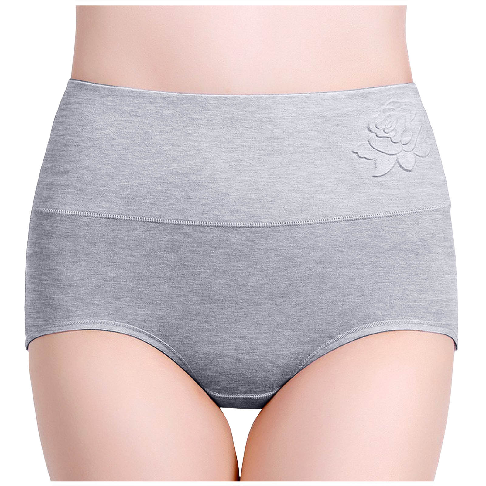 thumbnail image 2 of Braguitas posparto de cintura alta para mujer, cobertura total - Algodón, color liso, cómodas - L-XXL, 2 of 6